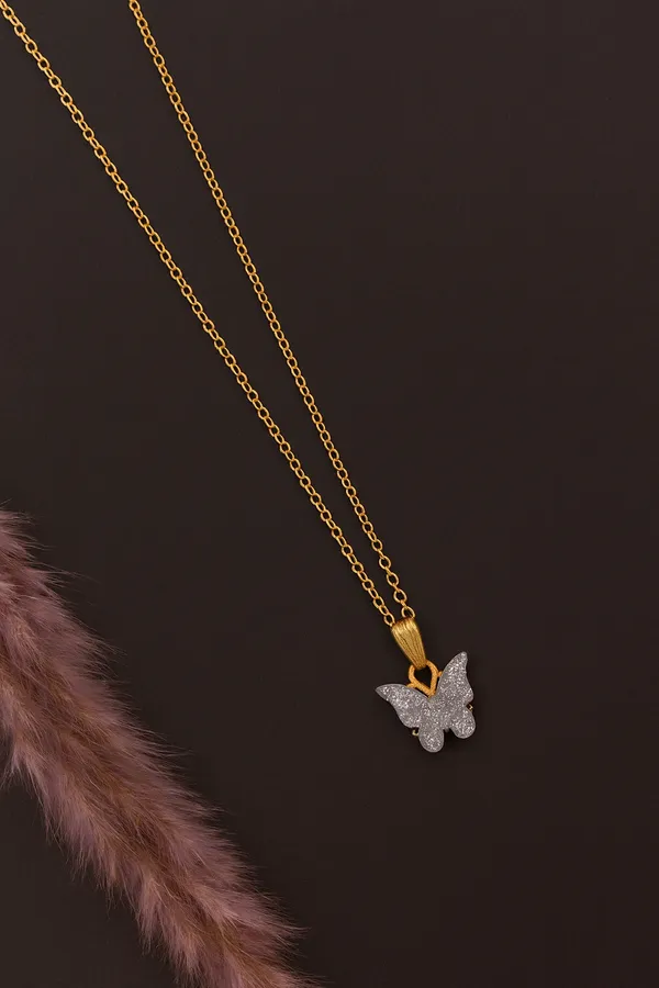 Fancy_Gold-Plated_Butterfly_Pendant_Chain_Combo_for_Women_&_Girls_|_Elegant_Sparkling_Resin_Art_Butterfly_Necklace