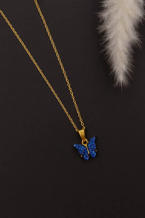 Fancy_Gold-Plated_Butterfly_Pendant_Chain_Combo_for_Women_&_Girls_|_Elegant_Sparkling_Resin_Art_Butterfly_Necklace