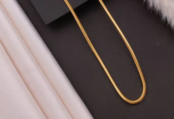 High_Quality_Mop_M.S_chain_for_women,_featuring_a_traditional_design_with_1-gram_gold_plating_over_Brass.__Stylish_High_Gold_Plated_24_inch