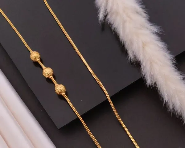 High_Quality_Mop_M.S_chain_for_women,_featuring_a_traditional_design_with_1-gram_gold_plating_over_Brass.__Stylish_High_Gold_Plated_24_inch