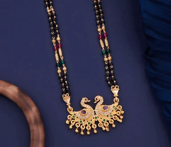 Elegant_&_Premium_Quality_Gold-Plated_Double_Strand_Mangalsutra_With_Golden_Pearl_Drops_For_Women