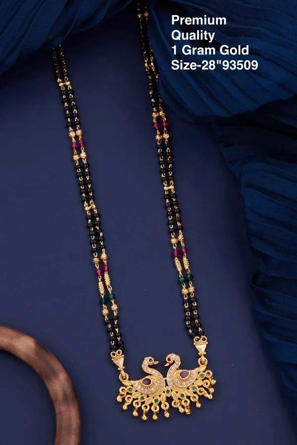 Elegant_&_Premium_Quality_Gold-Plated_Double_Strand_Mangalsutra_With_Golden_Pearl_Drops_For_Women