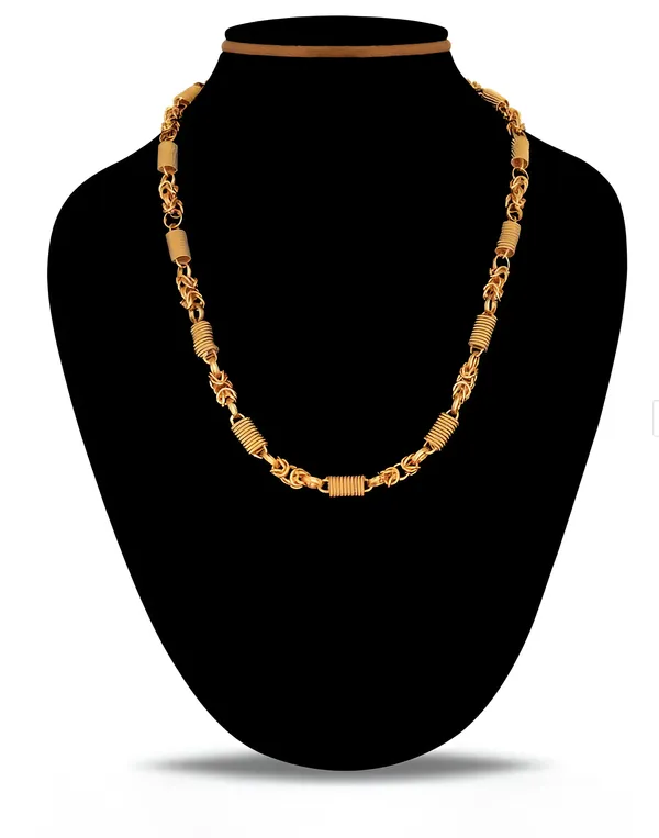 MenÃ¢â‚¬â„¢s_One_Gram_Gold_Byzantine_Link_Chain_with_Textured_Cylinder_Beads_Ã¢â‚¬â€œ_Luxury_Statement_Chain