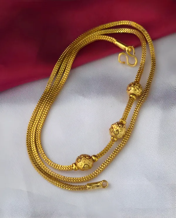 One_Gram_Gold_Plated_South_Design_Mugappu_Chain_For_Women