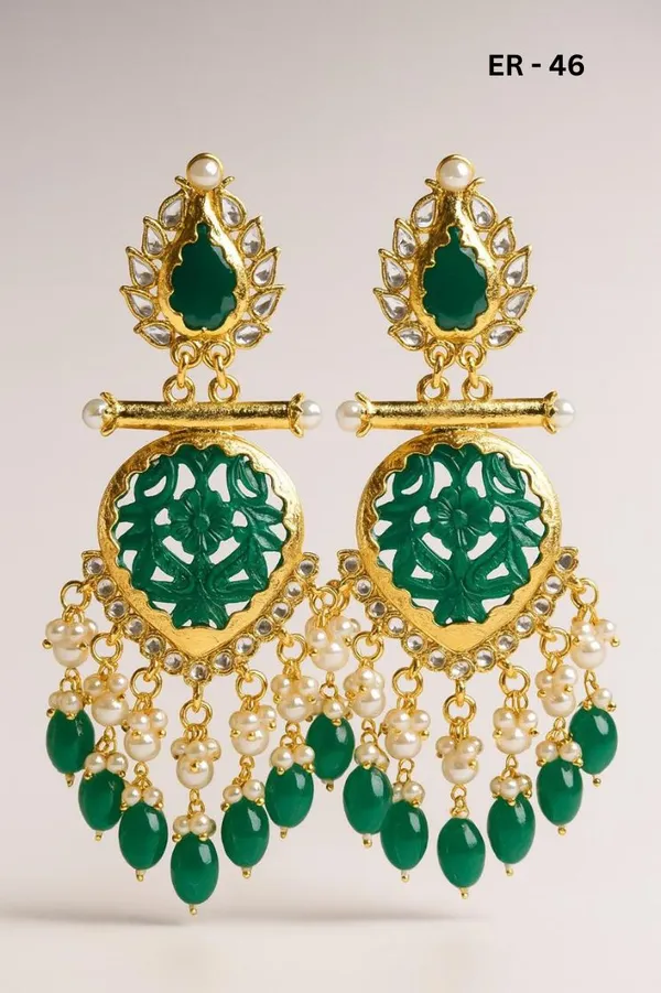 Premium_Gold-Toned_Chandbali_Jhumka_Earrings_Featuring_Sparkling_Kundan_Stones_and_Elegant_Pearl_Tassels.Ideal_for_Bridal_Looks_and_Grand_Festive_Occasions