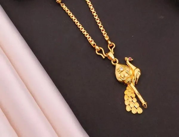 Traditional_Gold_Plated_Peacock_Design_Pendant_with_Black_Beads_Chain_for_Women