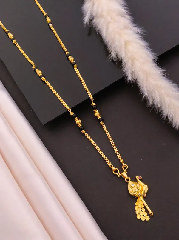 Traditional_Gold_Plated_Peacock_Design_Pendant_with_Black_Beads_Chain_for_Women