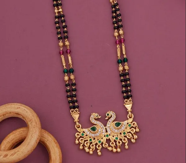 Elegant_&_Premium_Quality_Gold-Plated_Double_Strand_Mangalsutra_With_Golden_Pearl_Drops_For_Women