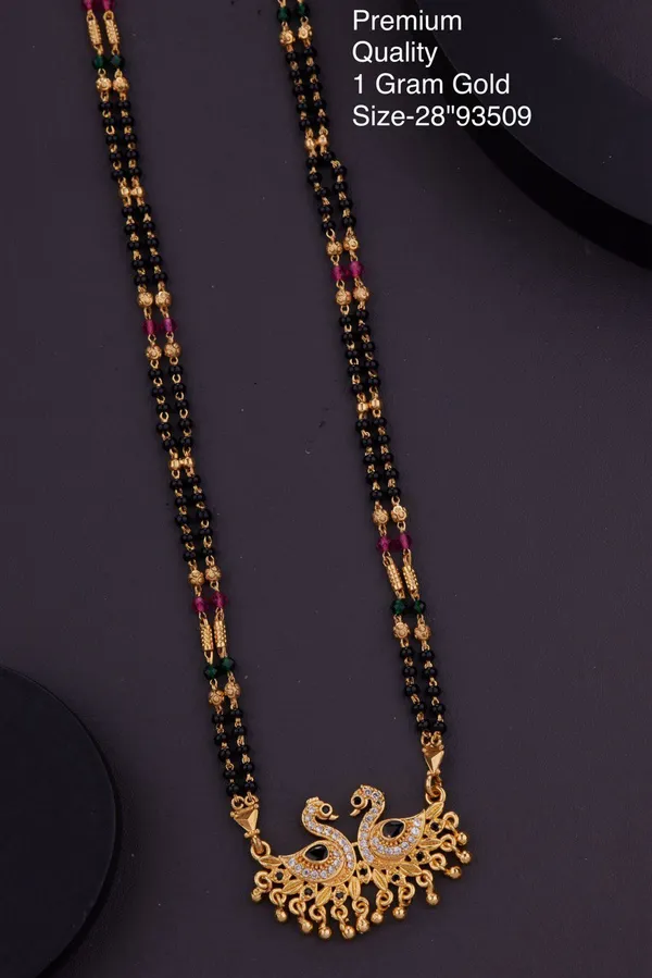 Elegant_&_Premium_Quality_Gold-Plated_Double_Strand_Mangalsutra_With_Golden_Pearl_Drops_For_Women