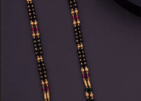 Elegant_&_Premium_Quality_Gold-Plated_Double_Strand_Mangalsutra_With_Golden_Pearl_Drops_For_Women
