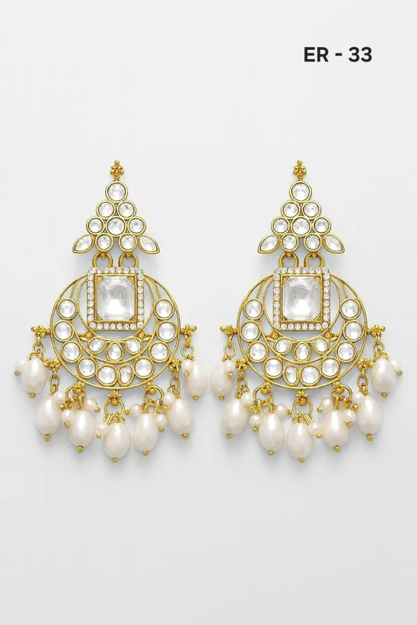 Premium_Gold_Toned_Chandbali_Jhumka_Earrings_Featuring_Sparkling_Kundan_Stones_and_Elegant_Pearl_Tassels__Ideal_for_Bridal_Looks_and_Grand_Festive_Occasions