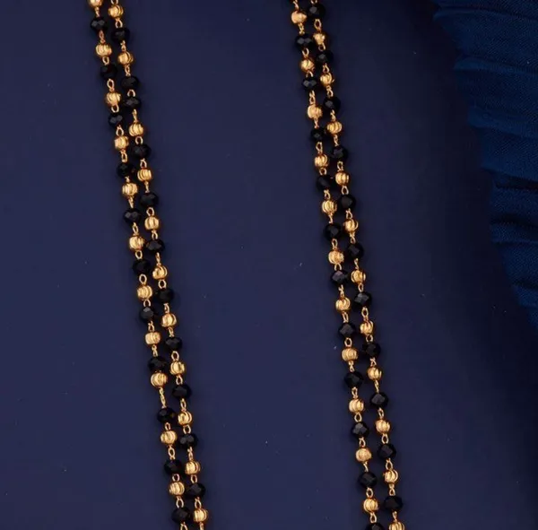 Elegant_&_Premium_Quality_Gold-Plated_Double_Strand_Mangalsutra_With_Golden_Pearl_Drops_For_Women