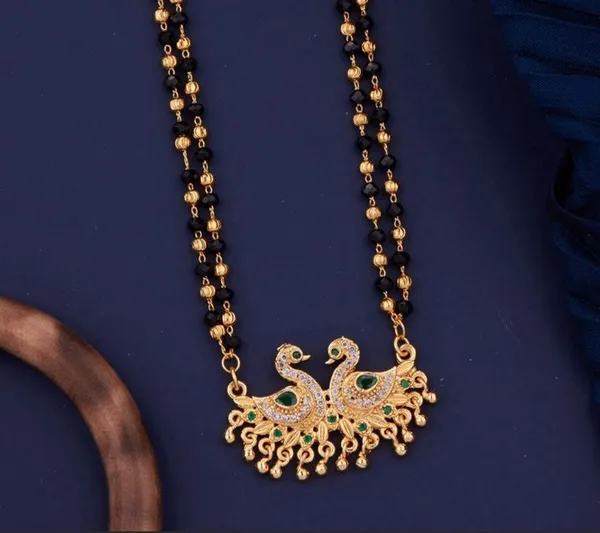 Elegant_&_Premium_Quality_Gold-Plated_Double_Strand_Mangalsutra_With_Golden_Pearl_Drops_For_Women