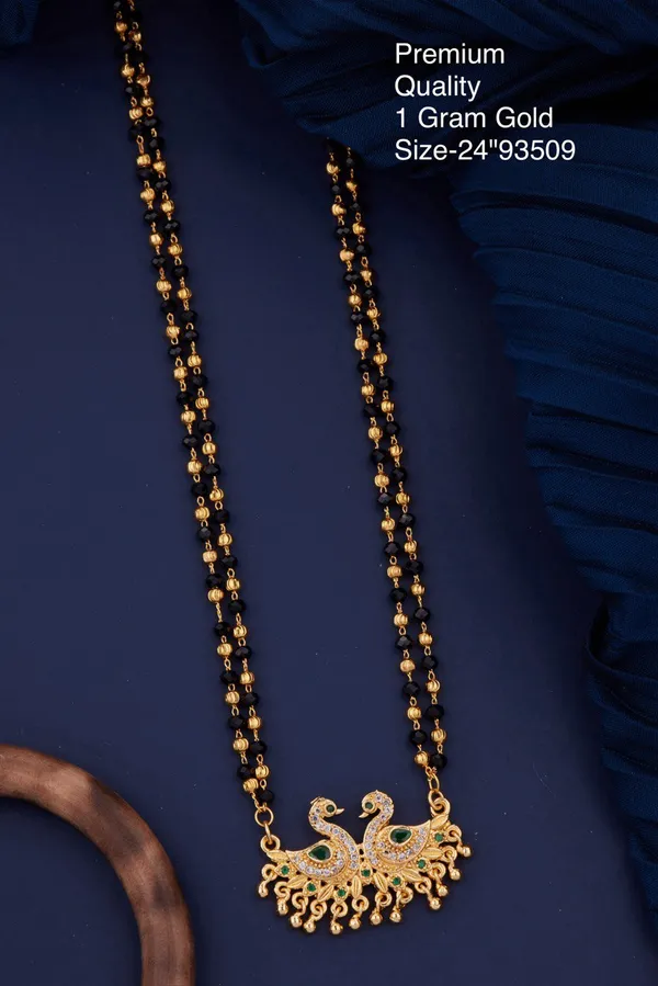 Elegant_&_Premium_Quality_Gold-Plated_Double_Strand_Mangalsutra_With_Golden_Pearl_Drops_For_Women