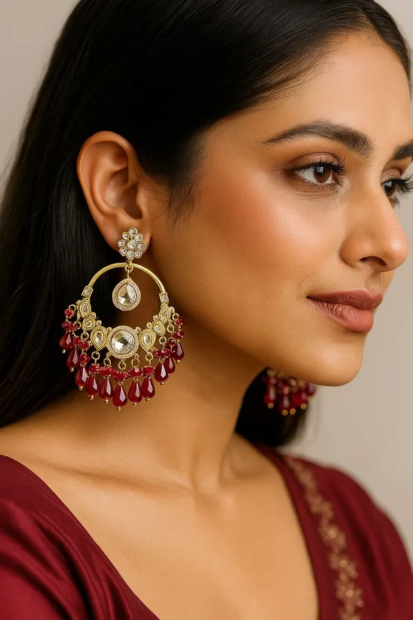 Premium_Gold-Toned_Chandbali_Jhumka_Earrings_Featuring_Sparkling_Kundan_Stones_and_Elegant_Pearl_Tassels_.Ideal_for_Bridal_Looks_and_Grand_Festive_Occasions