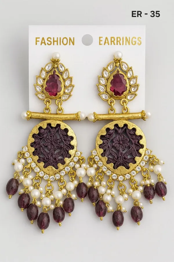Premium_Gold_Toned_Chandbali_Jhumka_Earrings_Featuring_Sparkling_Kundan_Stones_and_Elegant_Pearl_Tassels__Ideal_for_Bridal_Looks_and_Grand_Festive_Occasions
