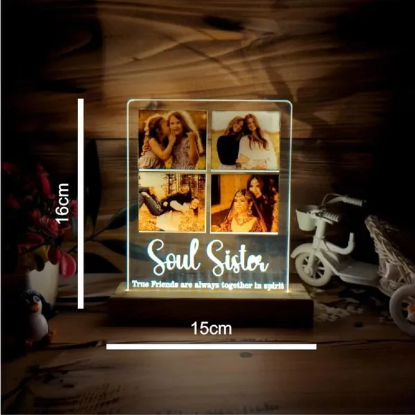 Best_Friend_Gift_For_Girls_-_Personalized_Acrylic_Led_Lamp_With_4_Image_Collage_&_Customized_Quote_With_Wooden_Led_Base_-_Soul_Sister