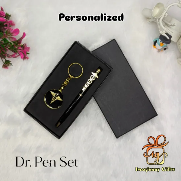 Doctor_Logo_&_Name_Engraved_Pen_&_Keychain_Gift_Set