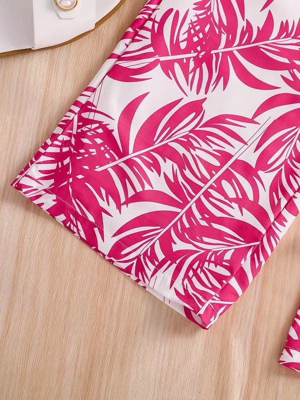 Girls_Hot_Pink_Ribbed_Top_&_Tropical_Leaf_Print_Pants_Co-Ord_Set