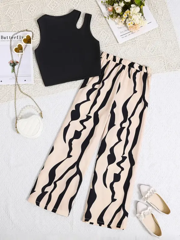 Girls_Stylish_Black_Crop_Top_&_Printed_Wide-Leg_Pant_Set