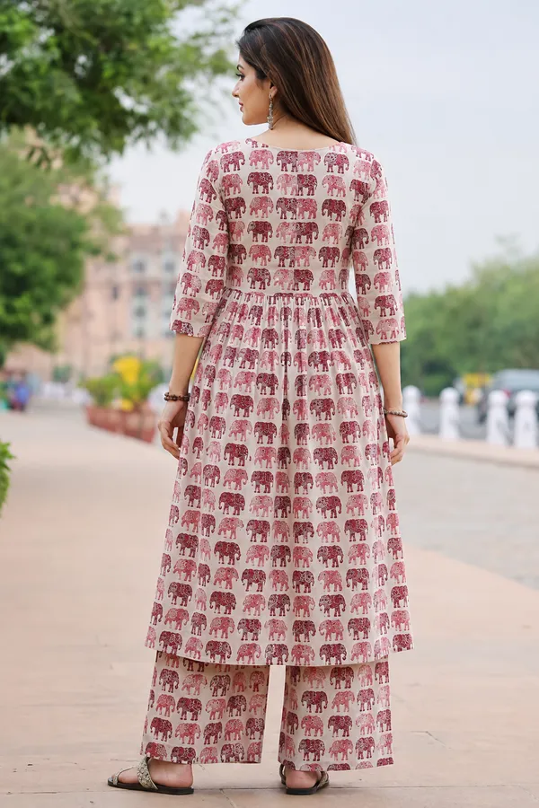 Elegant_Women’s_Printed_Kurta_Palazzo_Set_with_Elephant_Design_|_Casual_Ethnic_Wear_for_Women_|_100%_Pure_Cotton