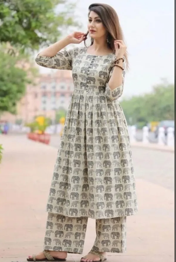 Elegant_Women’s_Printed_Kurta_Palazzo_Set_with_Elephant_Design_|_Casual_Ethnic_Wear_for_Women_|_100%_Pure_Cotton