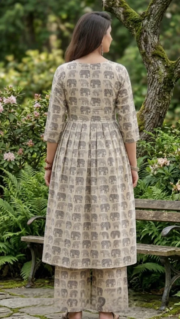 Elegant_Women’s_Printed_Kurta_Palazzo_Set_with_Elephant_Design_|_Casual_Ethnic_Wear_for_Women_|_100%_Pure_Cotton