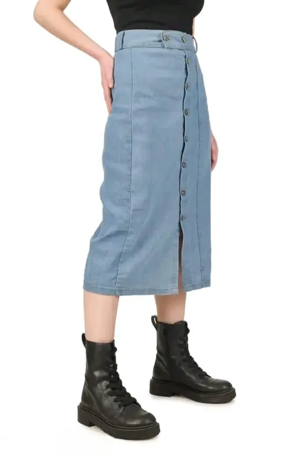 Trendy_High_Waist_Denim_Button_Skirt_for_Women_||_Stylish_Blue_Front_Button_Midi_Skirt_for_Girls__Casual_Denim_Pencil_Skirt_for_Women_||_Fashionable_High_Rise_Blue_Denim_Skirt_for_Ladies_||_Elegant_Front_Slit_Denim_Midi_Skirt_for_Women_||_Western_Wear_Blue_Denim_Skirt_for_Girls_||_Classic_Button-Down_Denim_Skirt_with_Belt_for_Women_||_Everyday_Casual_Denim_Skirt_for_Stylish_Look