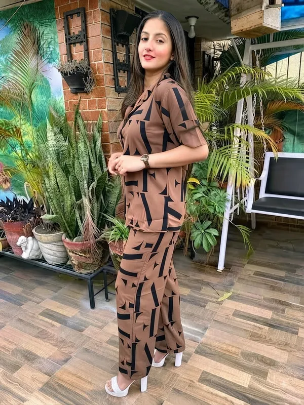 Women's_Brown_Abstract_Printed_Co-Ord_Set_|_Casual_Half_Sleeve_Shirt_&_Palazzo_Pants_Set_|_Trendy_Summer_Co_Ord_Outfit_for_Women