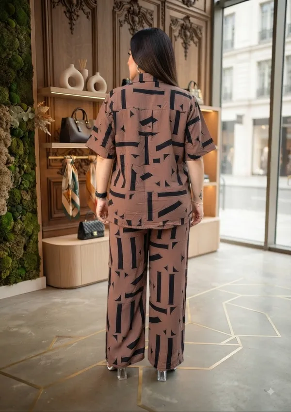 Women's_Brown_Abstract_Printed_Co-Ord_Set_|_Casual_Half_Sleeve_Shirt_&_Palazzo_Pants_Set_|_Trendy_Summer_Co_Ord_Outfit_for_Women