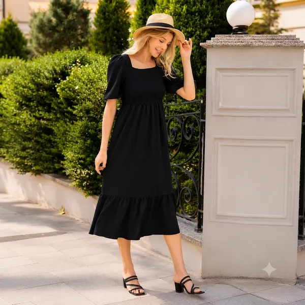 Women's_Consai_Midi_Dress_|_Puff_Sleeve_Smocked_A-Line_Dress_|_Casual_Western_Dress_for_Women_|_Elegant_Flared_Midi_Dress