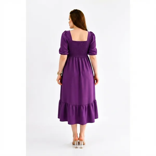 Women's_Purple_Consai_Midi_Dress_|_Puff_Sleeve_Smocked_A-Line_Dress_|_Casual_Western_Dress_for_Women_|_Elegant_Flared_Midi_Dress