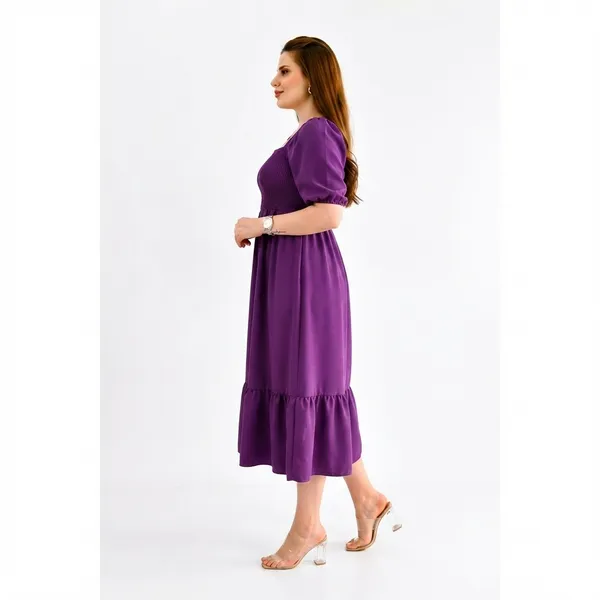 Women's_Purple_Consai_Midi_Dress_|_Puff_Sleeve_Smocked_A-Line_Dress_|_Casual_Western_Dress_for_Women_|_Elegant_Flared_Midi_Dress