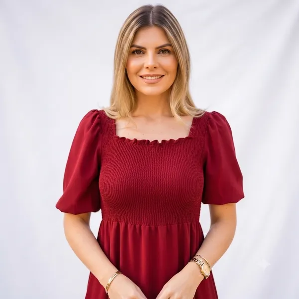 Women's_Red_Consai_Midi_Dress_|_Puff_Sleeve_Smocked_A-Line_Dress_|_Casual_Western_Dress_for_Women_|_Elegant_Flared_Midi_Dress