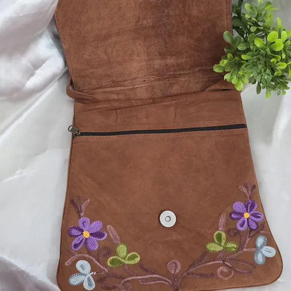 Brown_&_Purple_Leather_Sling_Bag_For_Women_&_Girls