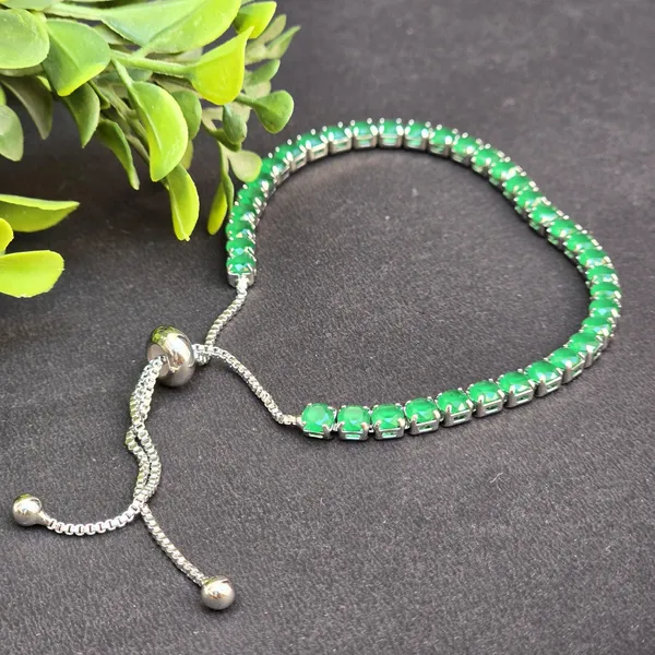 Green_Stainless_Steel_Emerald_Square_Shaped_Bracelet