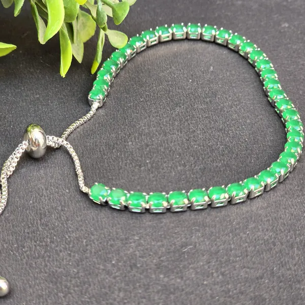 Green_Stainless_Steel_Emerald_Square_Shaped_Bracelet