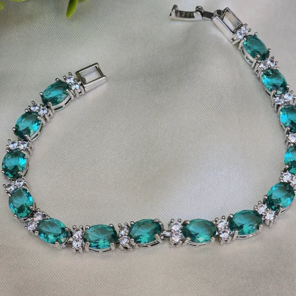Sea_Blue_Stainless_Steel_Topaz_With_American_Diamond_Bracelet