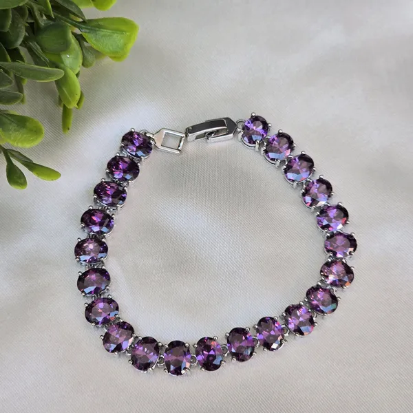 Purple_Stainless_Steel_Spinel_Bracelet