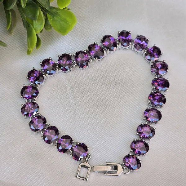Purple_Stainless_Steel_Spinel_Bracelet