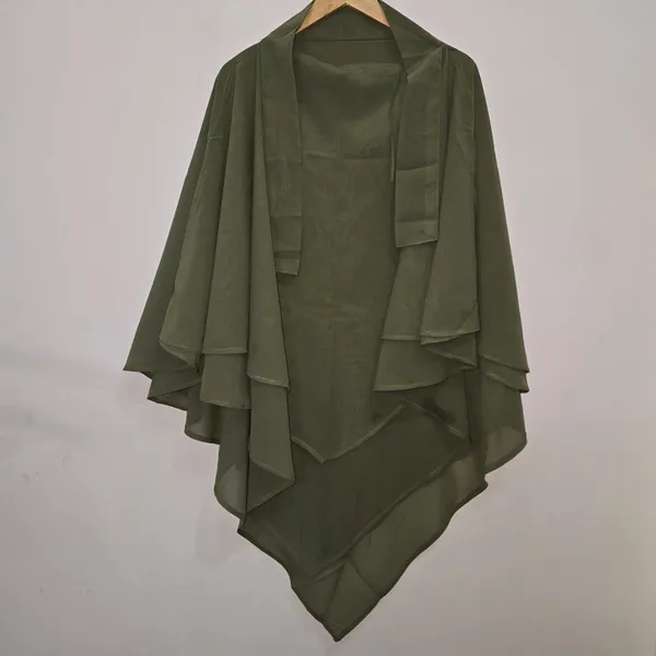 Olive_Green_Premium_Soft_Faux_Georgette_Tie_Back_Strings_Khimar