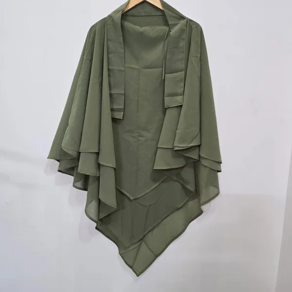 Olive_Green_Premium_Soft_Faux_Georgette_Tie_Back_Strings_Khimar