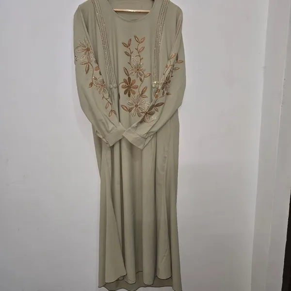 Cream_Georgette_Abaya_With_Golden_Embroidery
