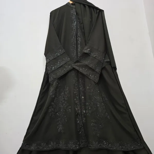 Green_Chiffon_Abaya_Burqa_With_Attached_Shrug_For_Women