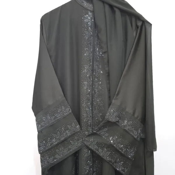 Green_Chiffon_Abaya_Burqa_With_Attached_Shrug_For_Women
