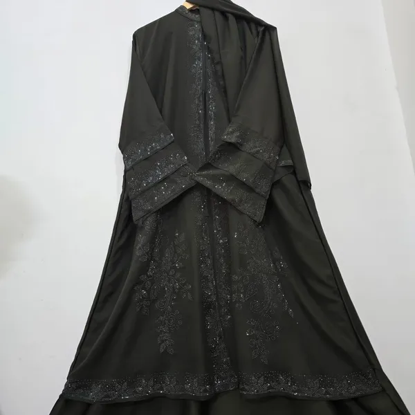 Green_Chiffon_Abaya_Burqa_With_Attached_Shrug_For_Women