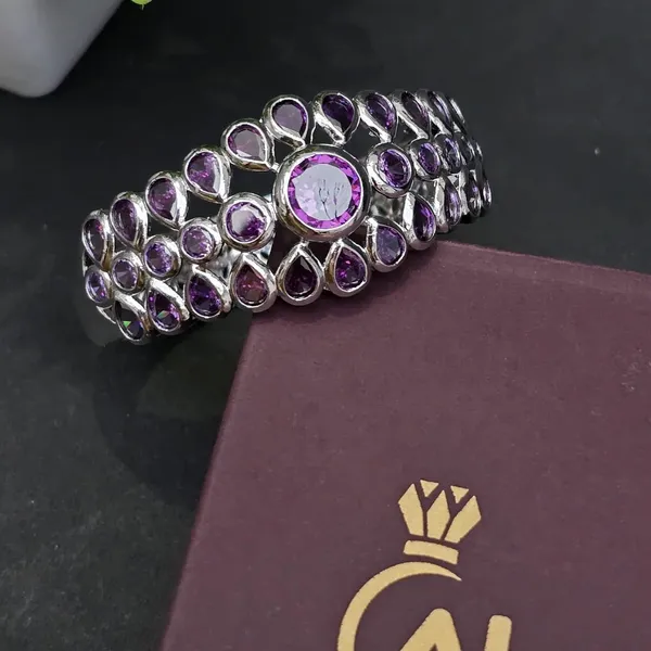 Purple_Stainless_Steel_Spinel_Classic_Bangle