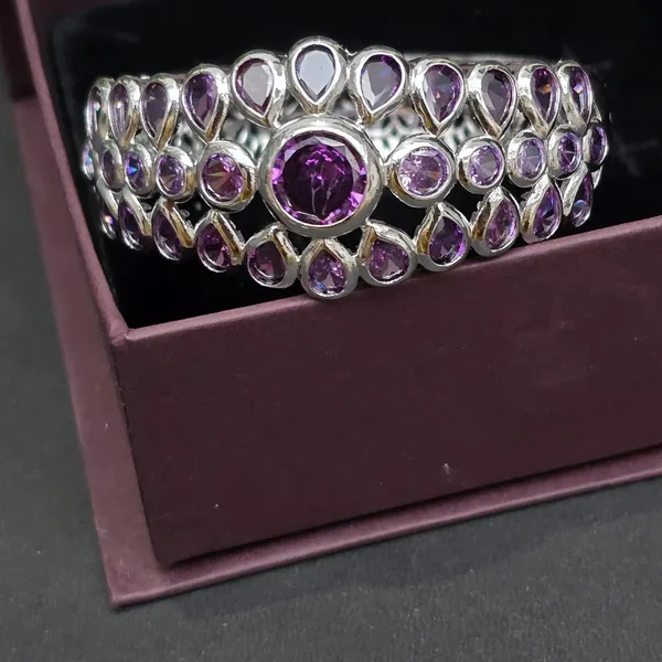 Purple_Stainless_Steel_Spinel_Classic_Bangle