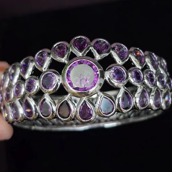 Purple_Stainless_Steel_Spinel_Classic_Bangle
