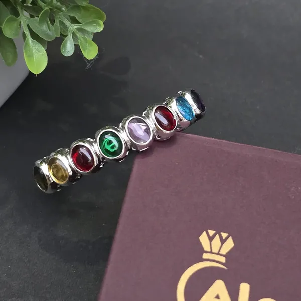 Multicolor_Stainless_Steel_Oval_Design_Stone_Bangle